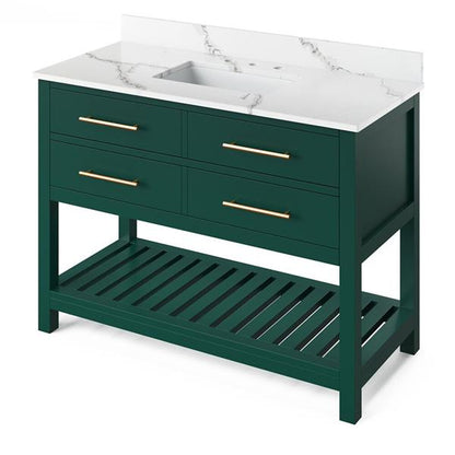 Jeffrey Alexander - 48 Inch Wavecrest Vanity with Vanity Top and undermount rectangle bowl