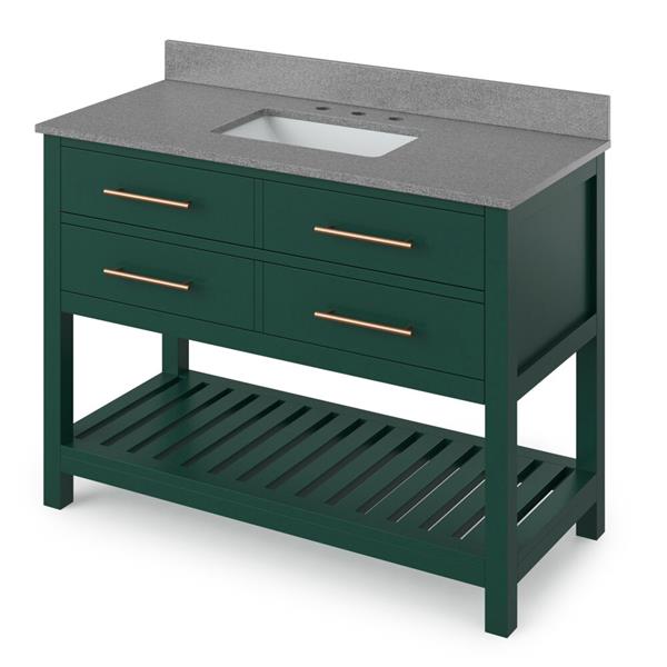 Jeffrey Alexander - 48 Inch Wavecrest Vanity with Vanity Top and undermount rectangle bowl