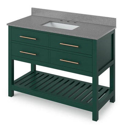 Jeffrey Alexander - 48 Inch Wavecrest Vanity with Vanity Top and undermount rectangle bowl