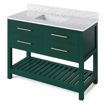 Jeffrey Alexander - 48 Inch Wavecrest Vanity with Vanity Top and undermount rectangle bowl