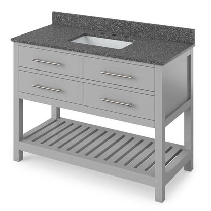 Jeffrey Alexander - 48 Inch Wavecrest Vanity with Vanity Top and undermount rectangle bowl