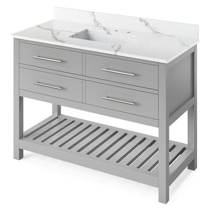 Jeffrey Alexander - 48 Inch Wavecrest Vanity with Vanity Top and undermount rectangle bowl