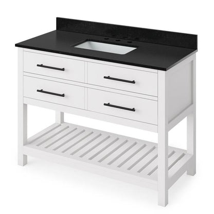 Jeffrey Alexander - 48 Inch Wavecrest Vanity with Vanity Top and undermount rectangle bowl