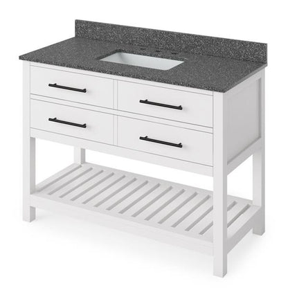 Jeffrey Alexander - 48 Inch Wavecrest Vanity with Vanity Top and undermount rectangle bowl
