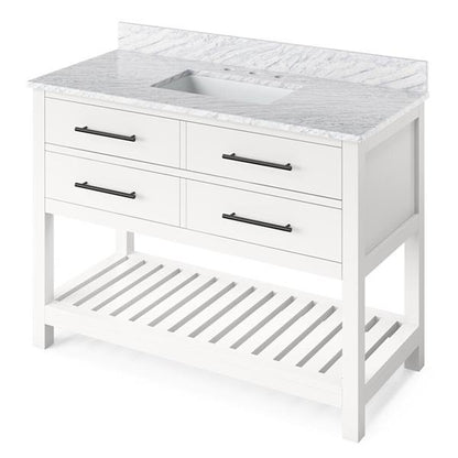 Jeffrey Alexander - 48 Inch Wavecrest Vanity with Vanity Top and undermount rectangle bowl