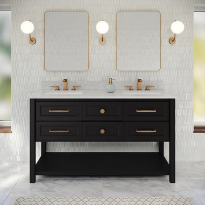 Jeffrey Alexander - Kipling 60 Inch W  Double Basin Bathroom Vanity Set