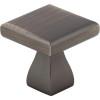 Elements - 1 Inch Overall Length Square Hadly Cabinet Knob