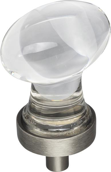 Jeffrey Alexander - 1-1/4 Inch Overall Length Football Glass Harlow Cabinet Knob