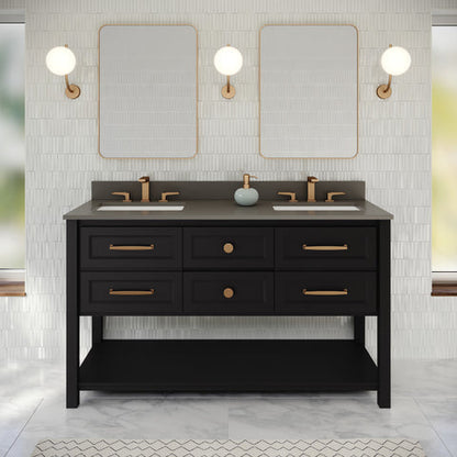 Jeffrey Alexander - Kipling 60 Inch W  Double Basin Bathroom Vanity Set
