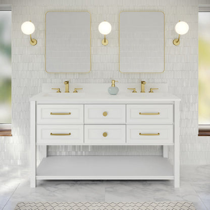 Jeffrey Alexander - Kipling 60 Inch W  Double Basin Bathroom Vanity Set