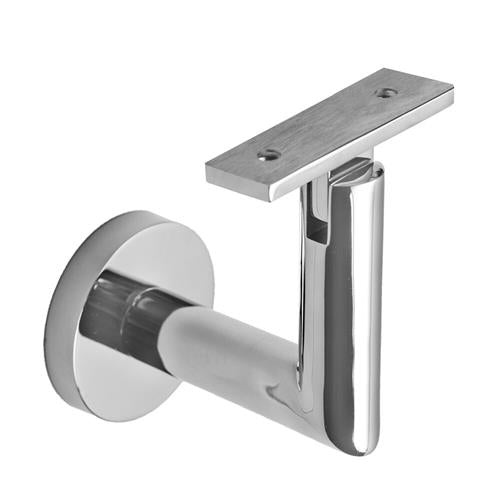 Linnea - Concrete Mount Hand Rail Bracket with Flat Clamp and Round Rose