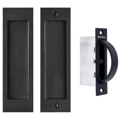 Linnea - Square Passage Pocket Door Dummy Set with Edge Pull