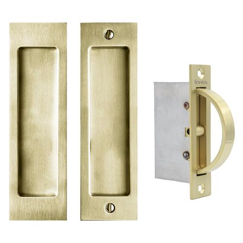 Linnea - Square Passage Pocket Door Dummy Set with Edge Pull