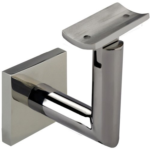 Linnea - Glass Mount Hand Rail Bracket with Curve Clamp and Square Rose
