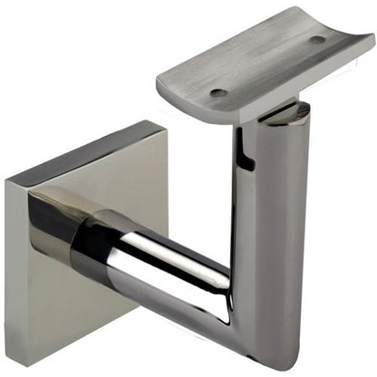 Linnea - Glass Mount Hand Rail Bracket with Curve Clamp and Square Rose