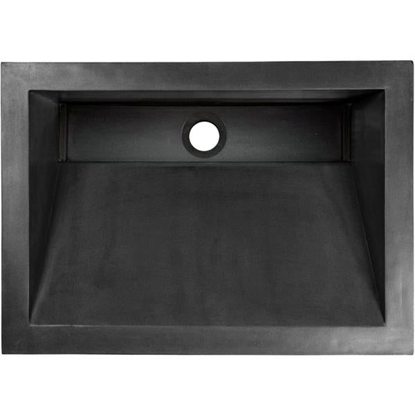 Linkasink - Henry Concrete Rectangle Sloped With Grate Recess Drop-in Sink