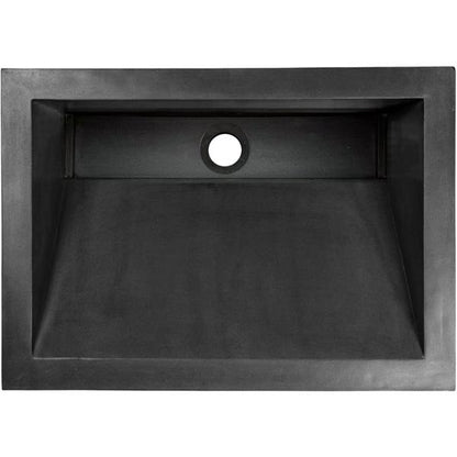 Linkasink - Henry Concrete Rectangle Sloped With Grate Recess Drop-in Sink
