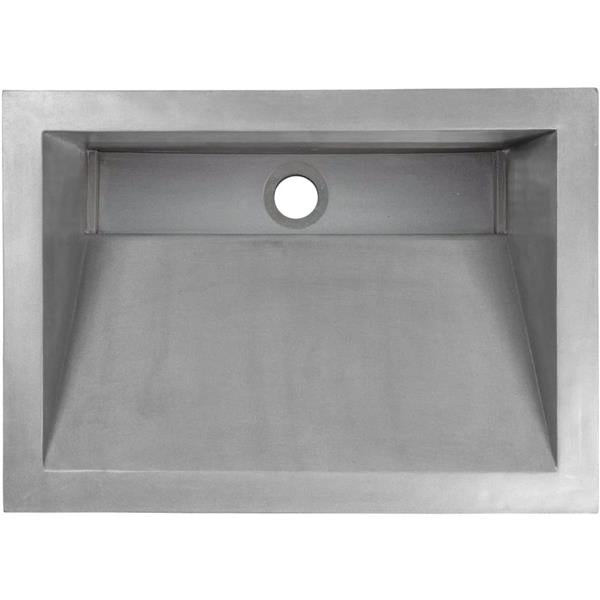Linkasink - Henry Concrete Rectangle Sloped With Grate Recess Drop-in Sink