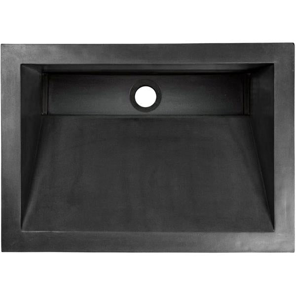 Linkasink - Henry Concrete Rectangle Sloped With Grate Recess Undermount Sink