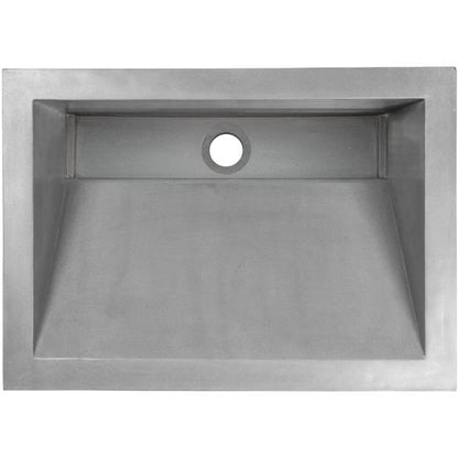 Linkasink - Henry Concrete Rectangle Sloped With Grate Recess Undermount Sink