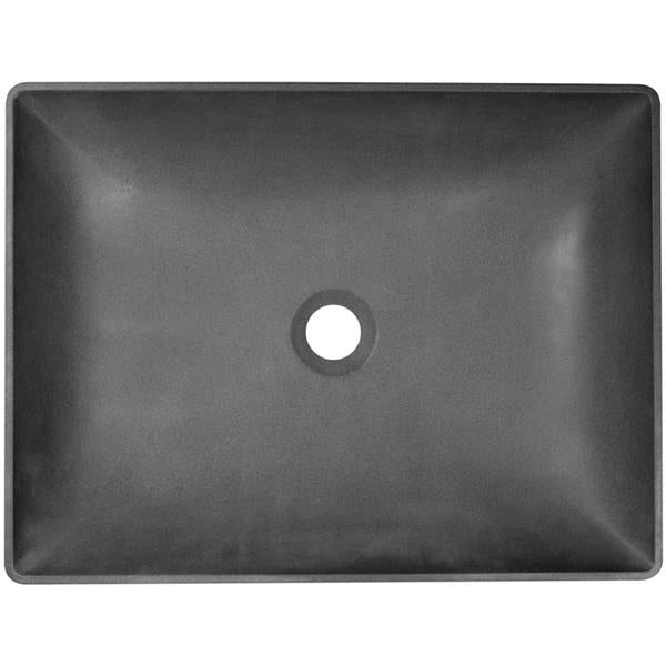 Linkasink - Lily Concrete Rectangle Semi-Recessed Vessel Sink
