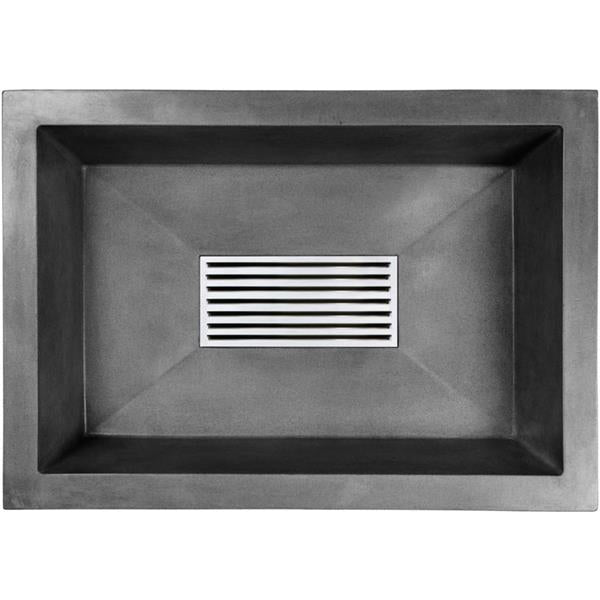 Linkasink - Oliver Concrete Rectangle Drop-in Sink With Grate Recess