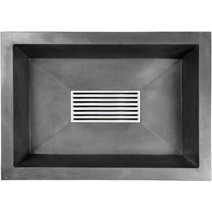Linkasink - Oliver Concrete Rectangle Drop-in Sink With Grate Recess
