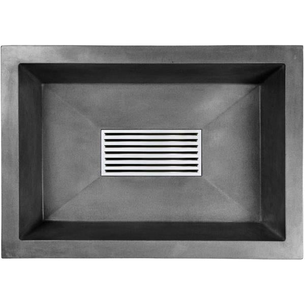 Linkasink - Oliver Concrete Rectangle Undermount Sink With Grate Recess