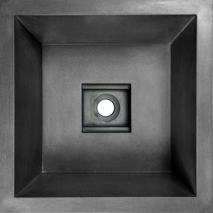 Linkasink - Arlo Concrete Square Undermount Sink With Grate Recess