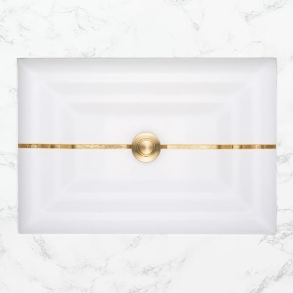 Linkasink - Artisan Glass Stripe Small Rectangular Undermount Sink