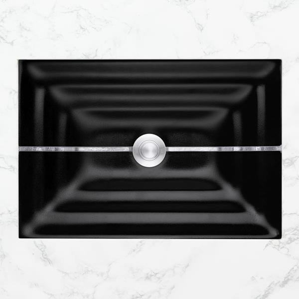 Linkasink - Artisan Glass Stripe Small Rectangular Undermount Sink