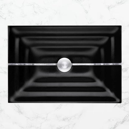 Linkasink - Artisan Glass Stripe Small Rectangular Undermount Sink