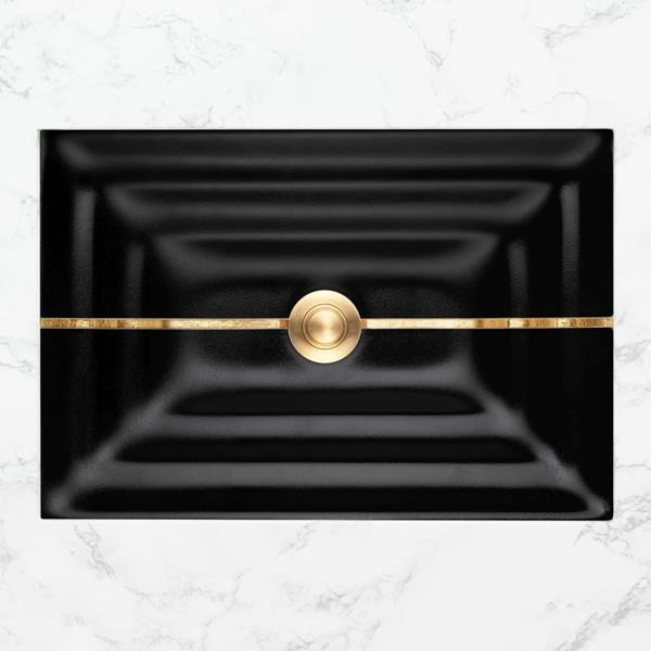 Linkasink - Artisan Glass Stripe Medium Rectangular Undermount Sink