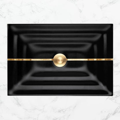 Linkasink - Artisan Glass Stripe Medium Rectangular Undermount Sink