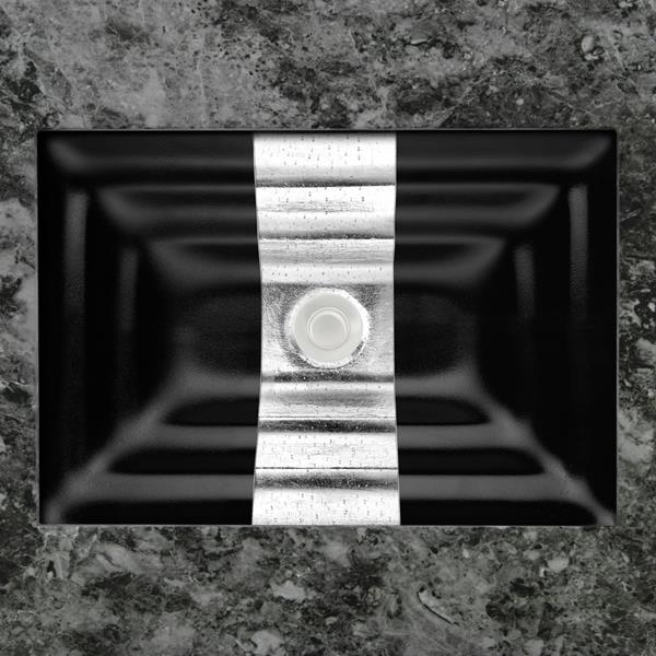 Linkasink - Artisan Glass Small Rectangular Eglomise Undermount Sink with Ribbon