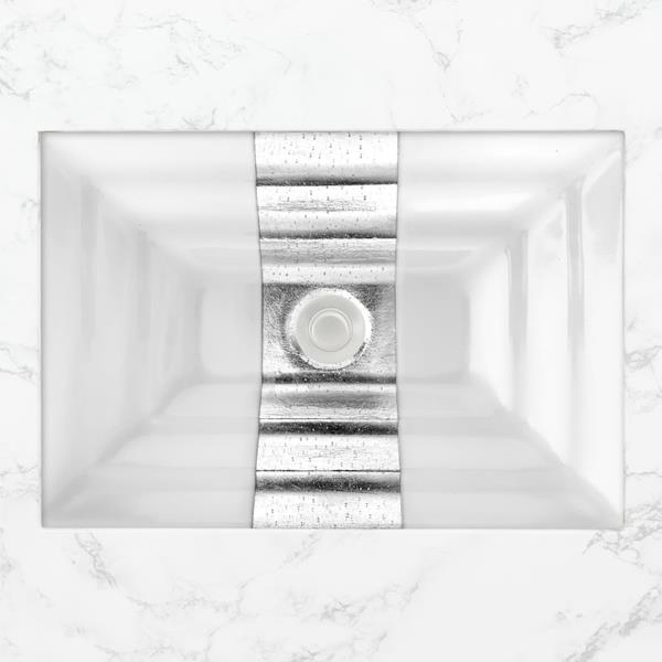 Linkasink - Artisan Glass Medium Rectangular Eglomise Undermount Sink with Ribbon