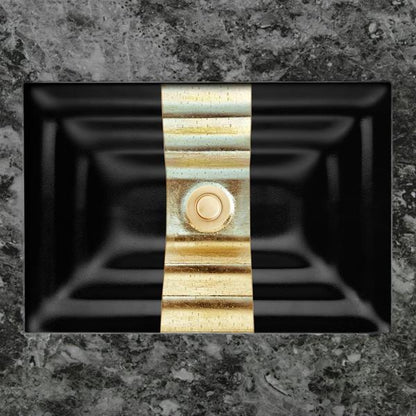 Linkasink - Artisan Glass Large Rectangular Eglomise Undermount Sink with Ribbon