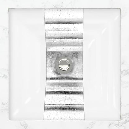 Linkasink - Artisan Glass Medium Square Eglomise Undermount Sink With Ribbon