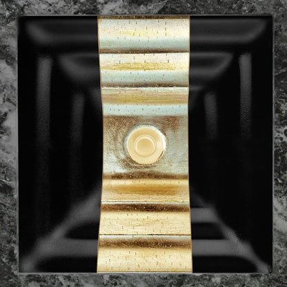 Linkasink - Artisan Glass Medium Square Eglomise Undermount Sink With Ribbon