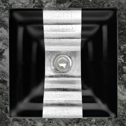 Linkasink - Artisan Glass Medium Square Eglomise Undermount Sink With Ribbon