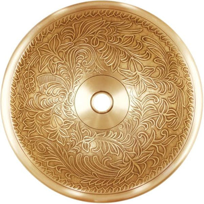 Linkasink - Large Round Botanical Cast Bronze Vessel