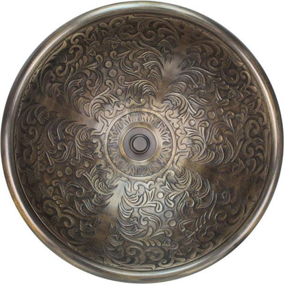 Linkasink - Large Round Brocade Cast Bronze Vessel