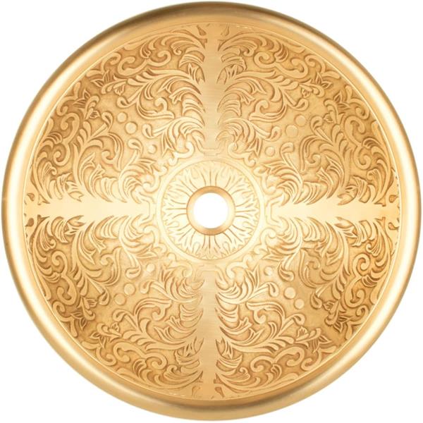 Linkasink - Large Round Brocade Cast Bronze Vessel