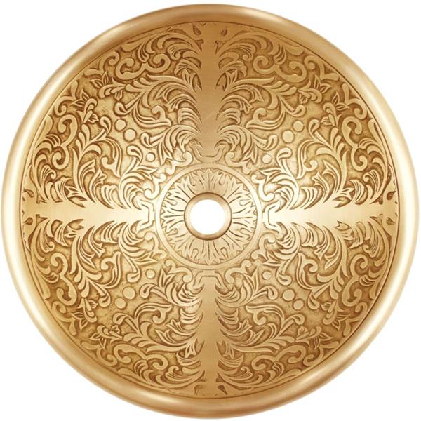 Linkasink - Large Round Brocade Cast Bronze Vessel