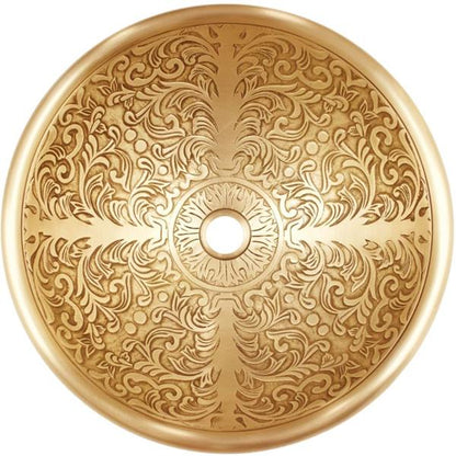 Linkasink - Large Round Brocade Cast Bronze Vessel
