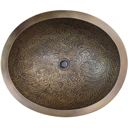 Linkasink - Oval Botanical Cast Bronze Vessel