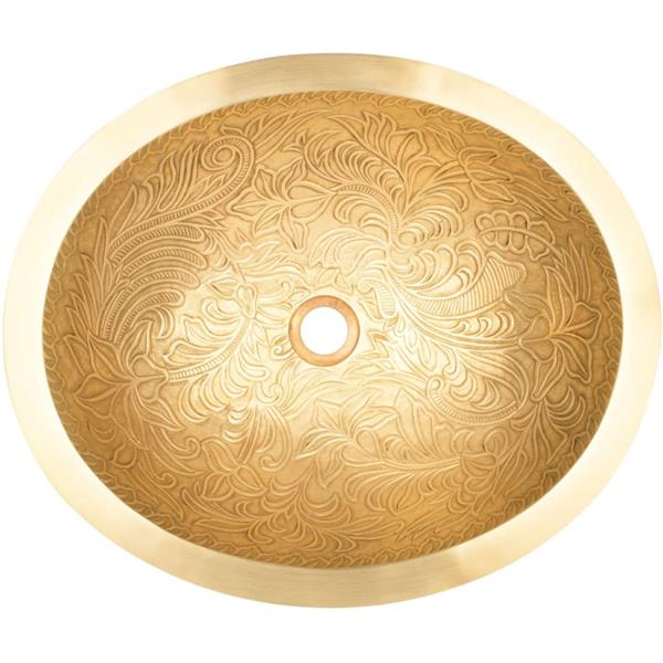 Linkasink - Oval Botanical Cast Bronze Vessel