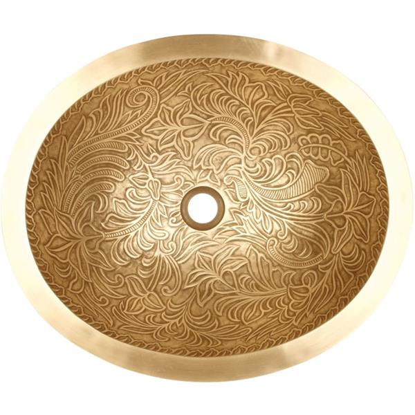 Linkasink - Oval Botanical Cast Bronze Vessel