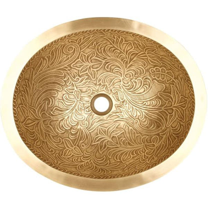 Linkasink - Oval Botanical Cast Bronze Vessel