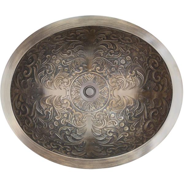 Linkasink - Oval Brocade Cast Bronze Vessel